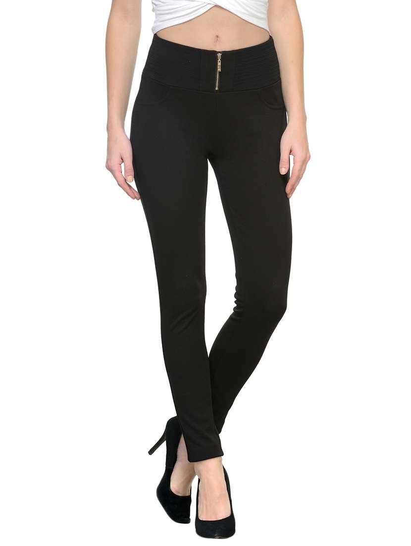 black cotton jeggings - 13096903 -  Zoom Image - 0