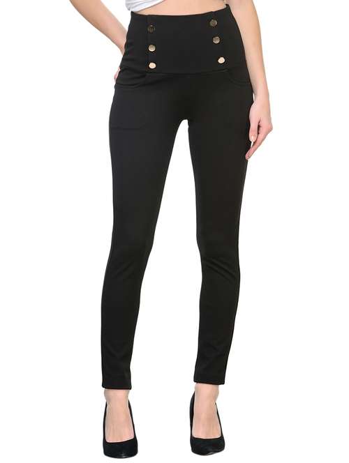 black cotton jeggings - 13096905 -  Standard Image - 0