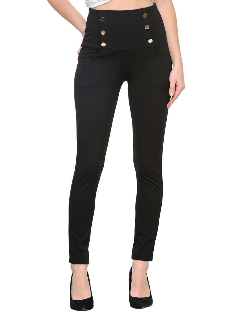 black cotton jeggings - 13096905 -  Zoom Image - 0