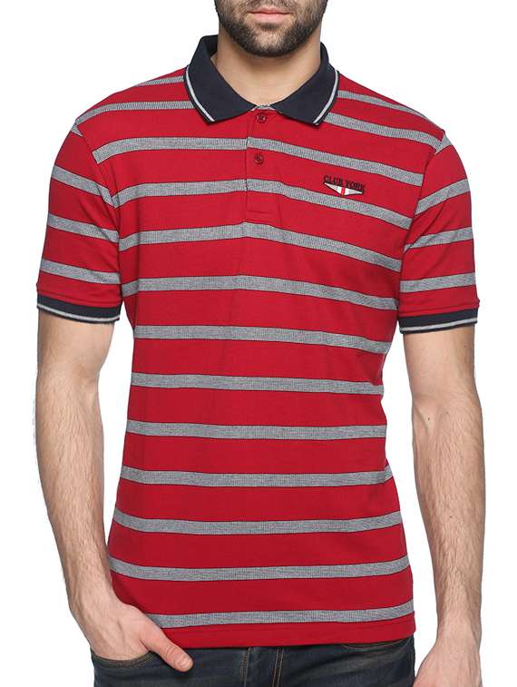 red cotton striped t-shirt