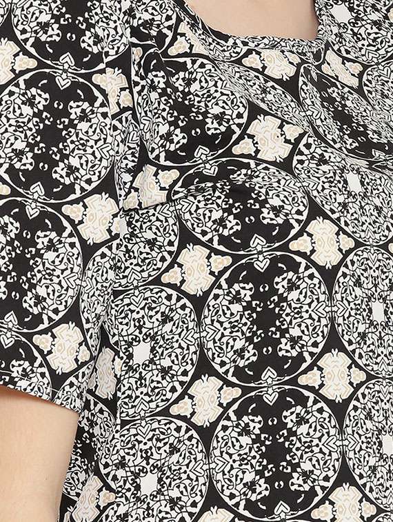 women's shift self design dress - 13099957 -  Standard Image - 3