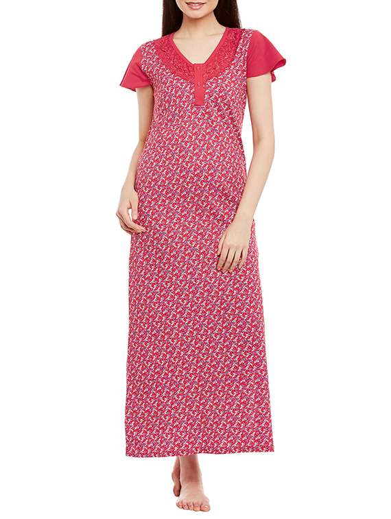 red cotton nighty