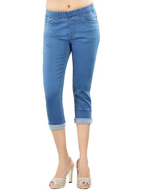 blue denim capri - 13105119 -  Standard Image - 0