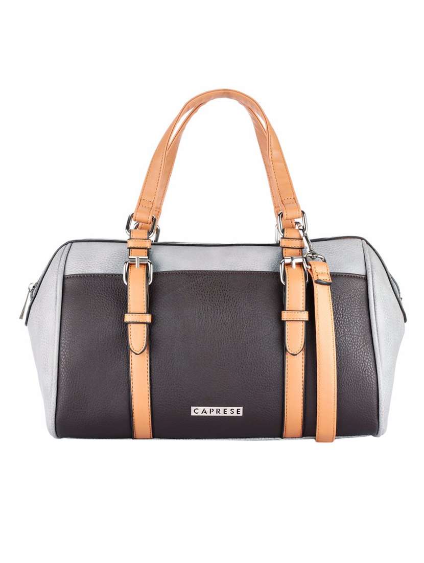 blue leatherette satchel