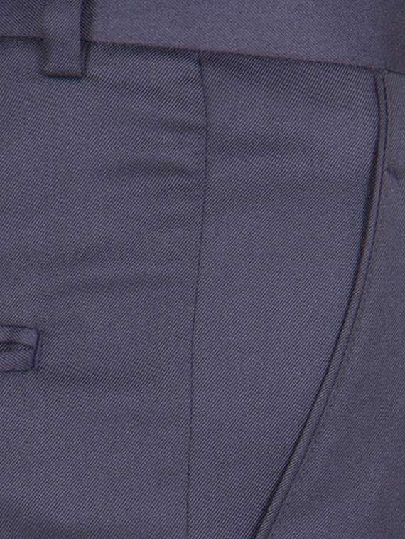 navy blue viscose flat front trousers formal - 13108795 - Standard Image - 3