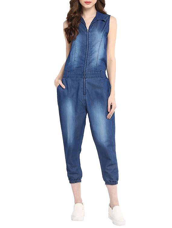 blue denim 34 jumpsuit