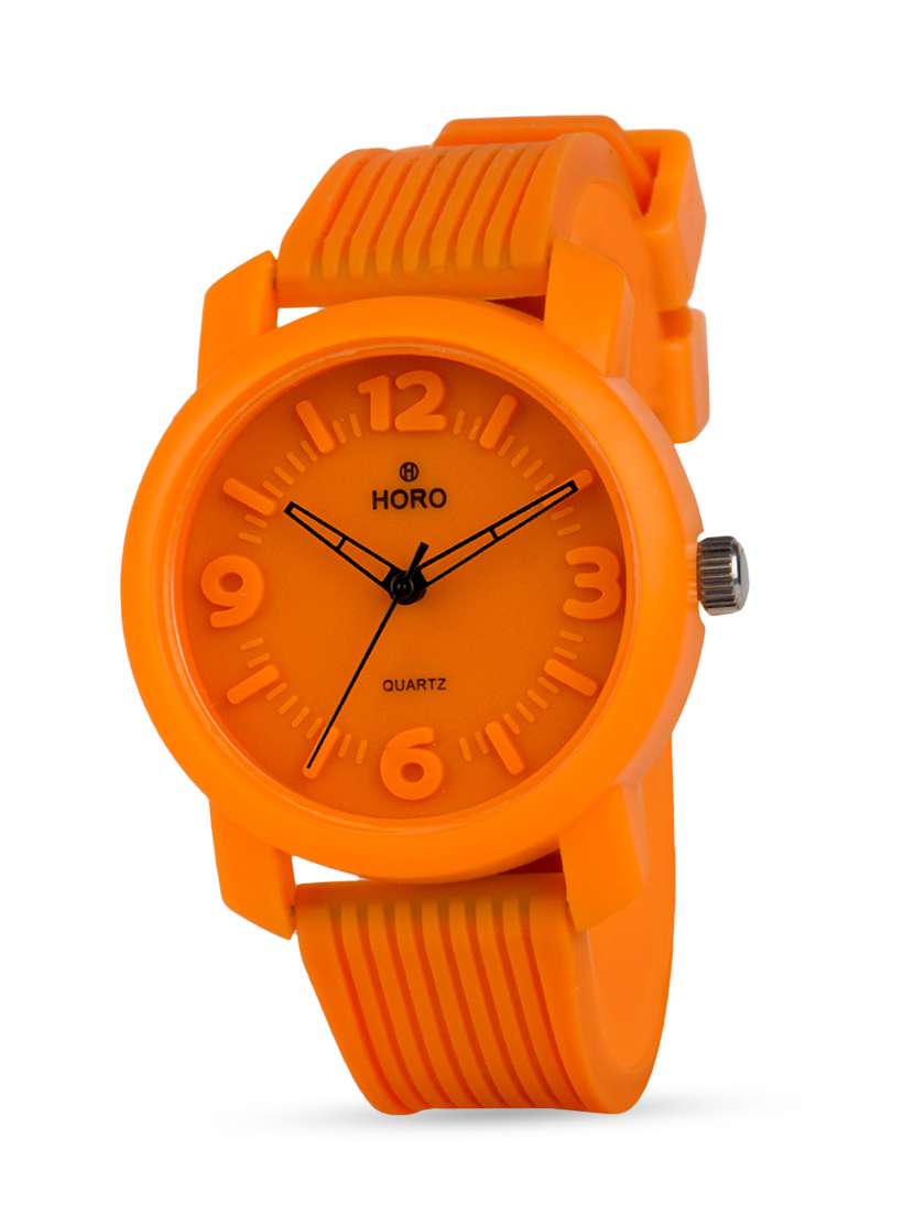 orange 3d round dial kids watch