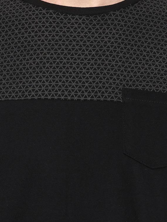 black cotton chest print t-shirt - 13119254 - Standard Image - 3