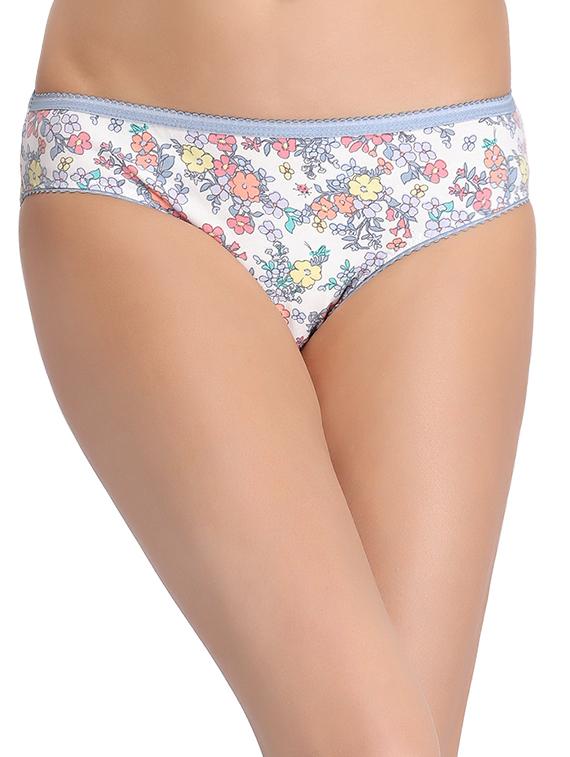 white floral printed cotton panty - 13119631 - Zoom Image - 0