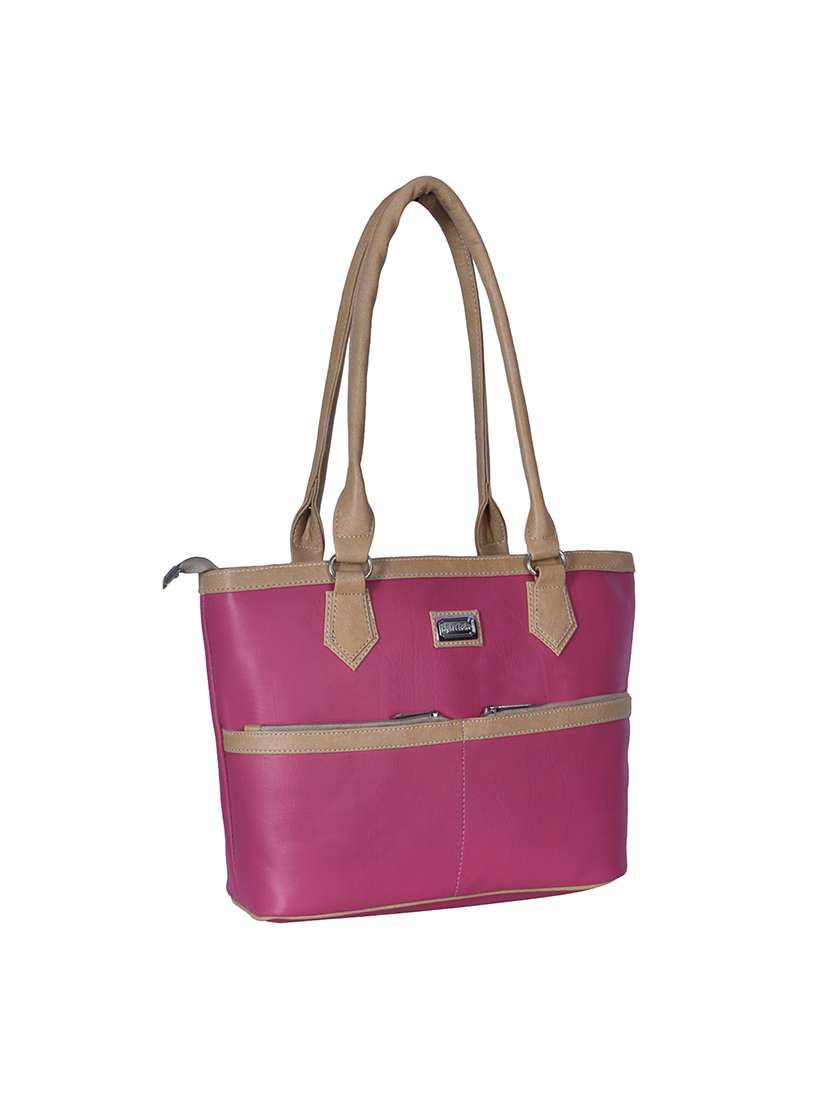 pink leatherette handbag - 13123286 - Standard Image - 3