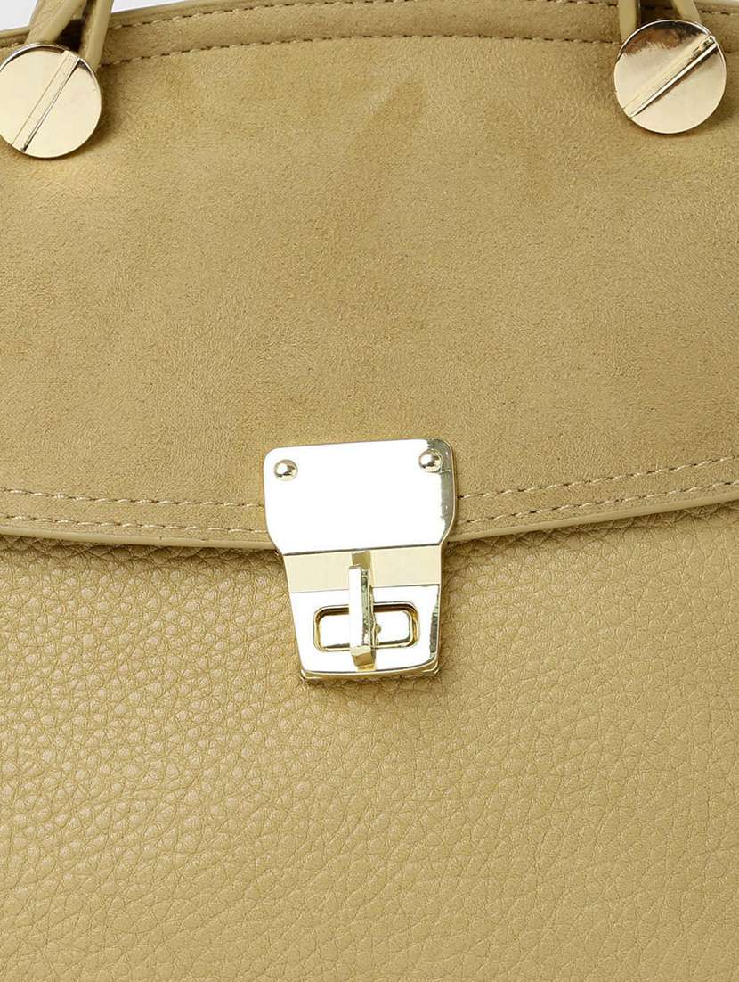 beige leatherette handbag - 13128215 - Standard Image - 3