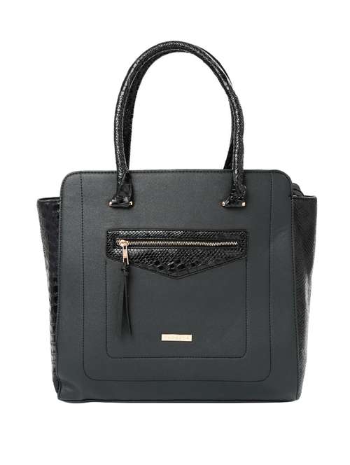 black leatherette handbag - 13128217 - Standard Image - 0