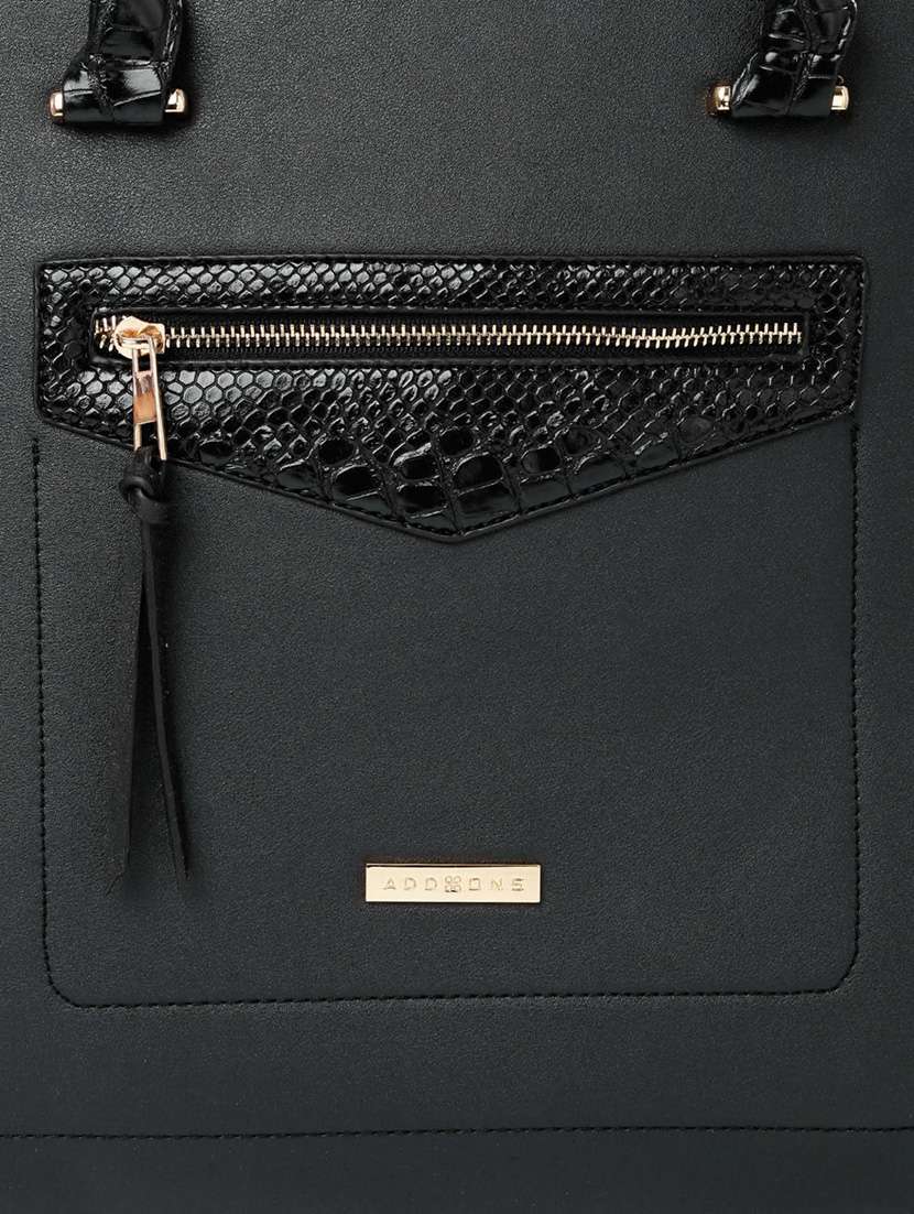 black leatherette handbag - 13128217 - Standard Image - 3