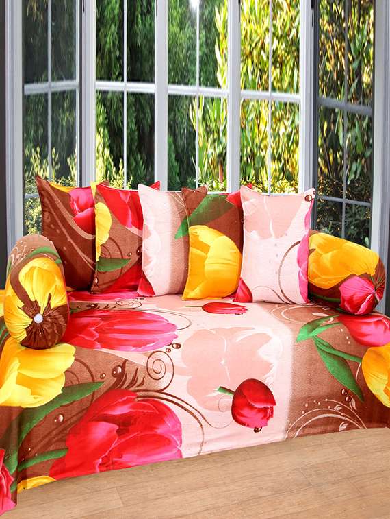 bsb trendz 3d printed 8 pcs diwan set