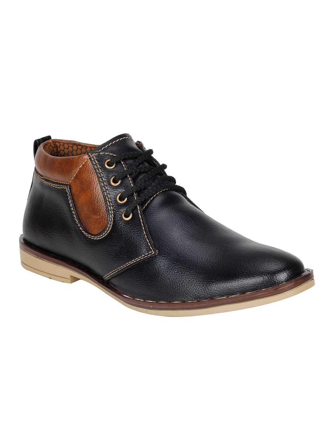 black leatherette lace up shoe - 13131619 - Zoom Image - 0