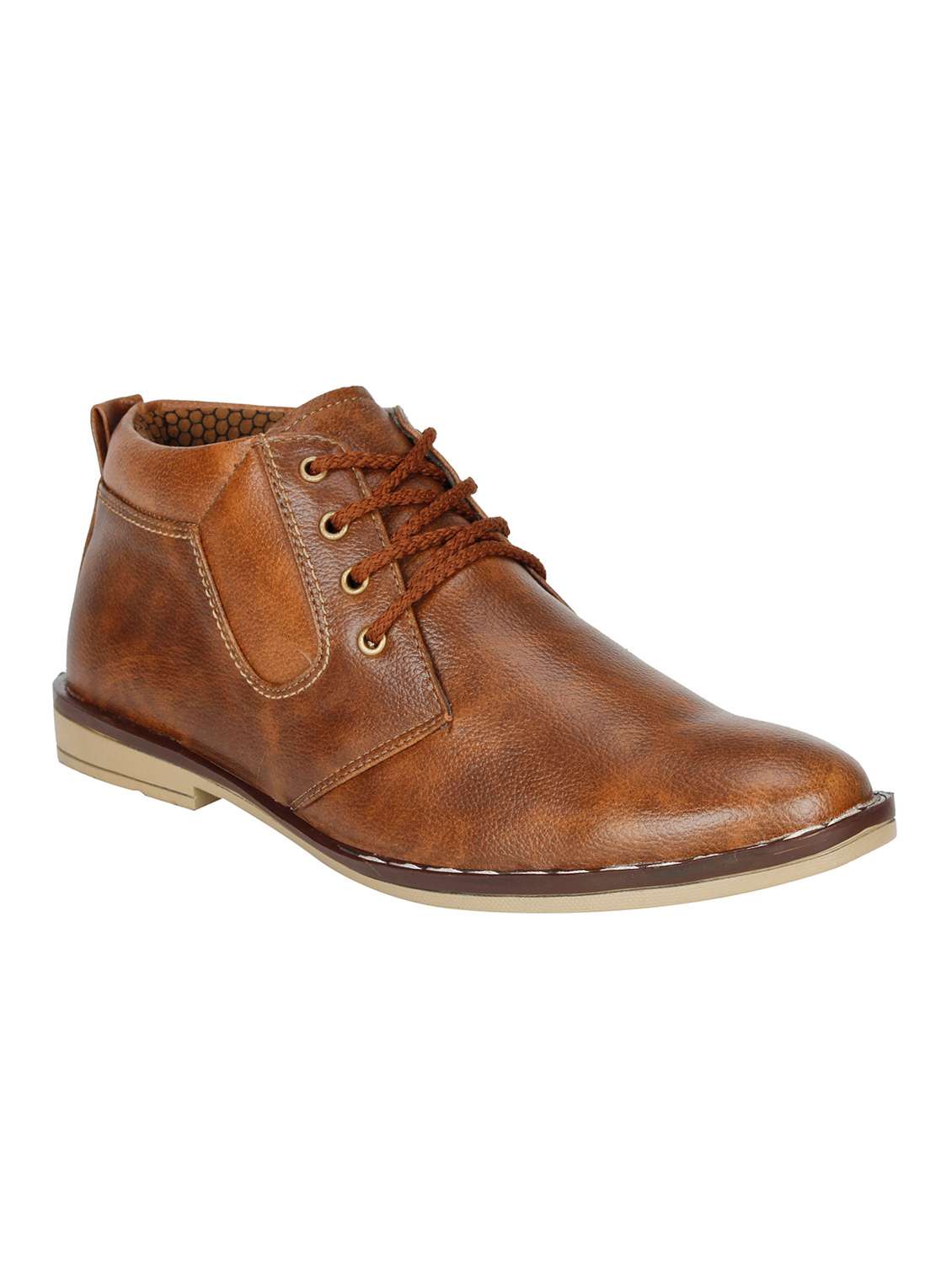 brown leatherette lace up boot - 13131620 - Zoom Image - 0