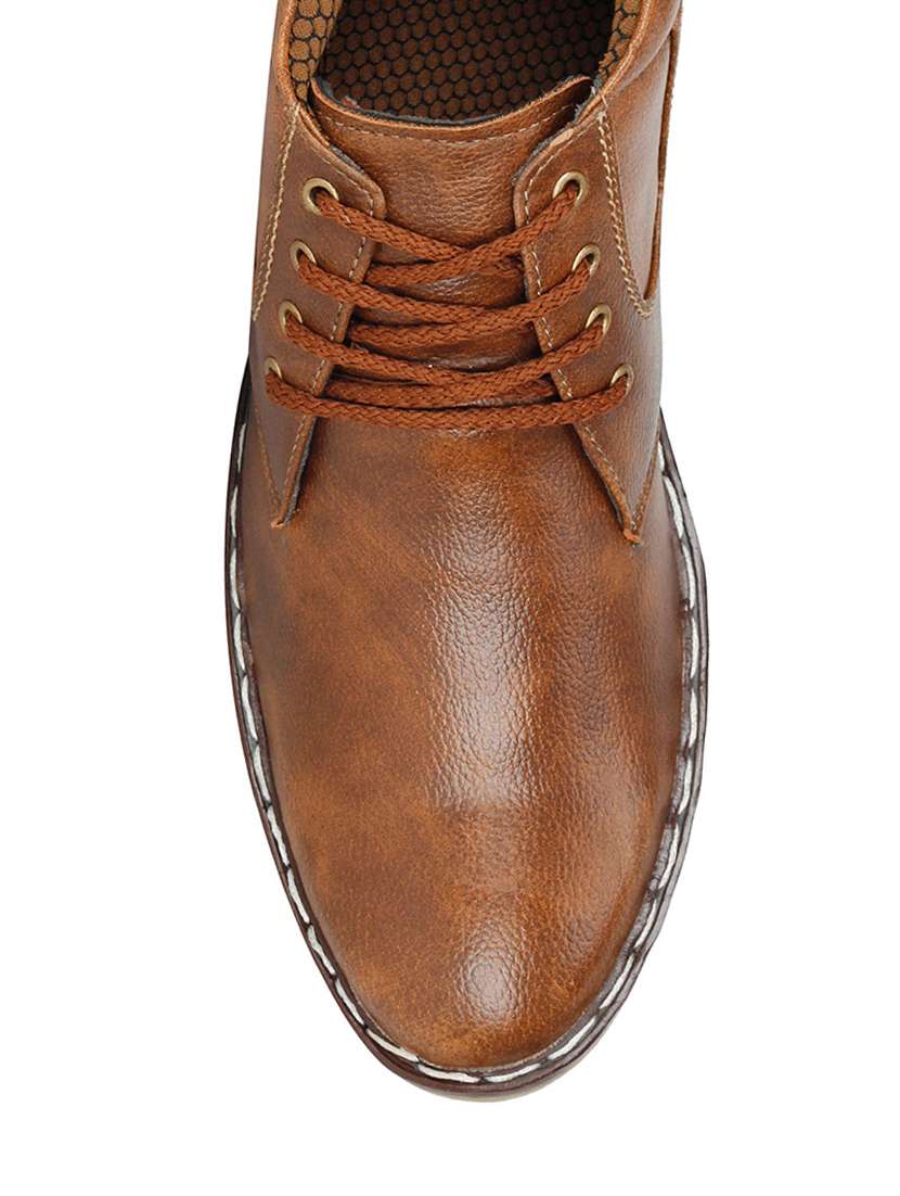 brown leatherette lace up boot - 13131620 - Standard Image - 3