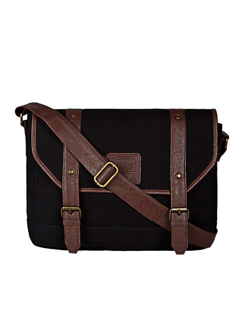 black canvas  messenger bag