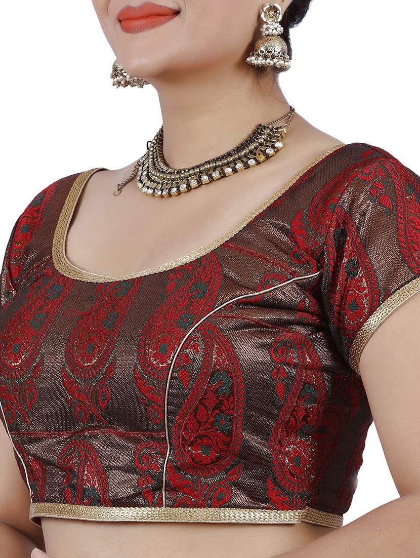 multi art silk brocade blouse