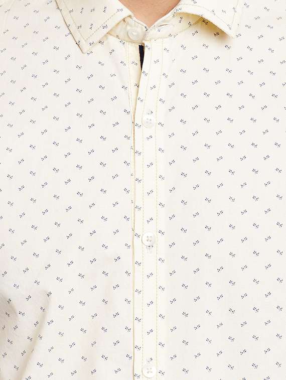 yellow cotton orinted casual shirt - 13144277 -  Standard Image - 3