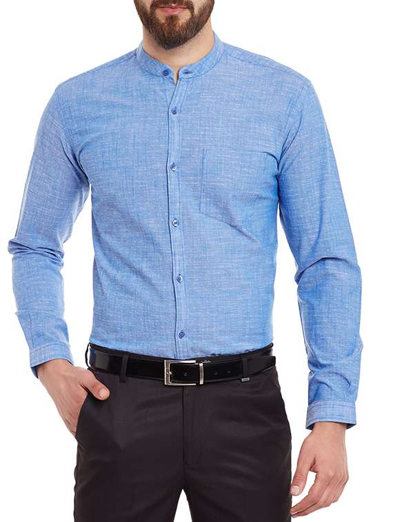 blue cotton formal shirt - 13144310 - Zoom Image - 0