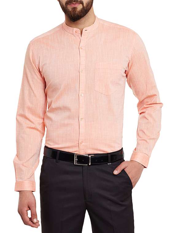 orange cotton formal shirt - 13144311 - Zoom Image - 0