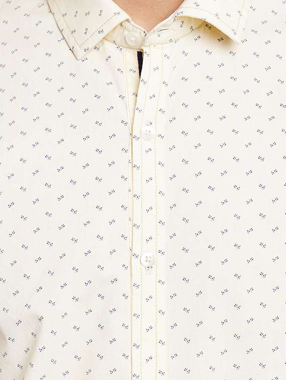 yellow cotton printed casual shirt - 13144321 - Standard Image - 3