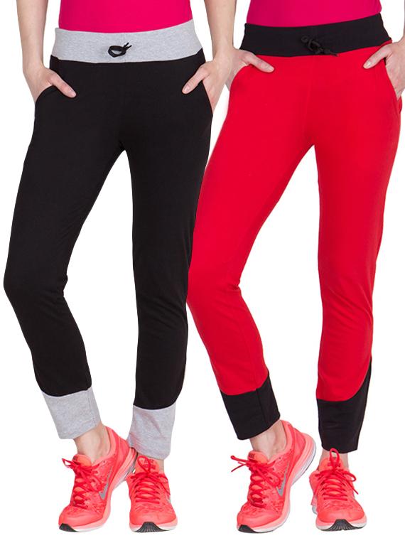 multi colored cotton blend track pant combo - 13144521 -  Zoom Image - 0