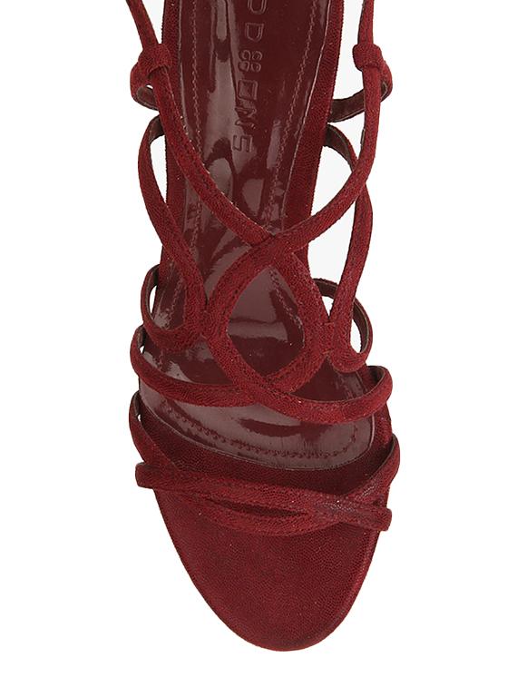 maroon pu back strap sandals - 13146112 - Standard Image - 3