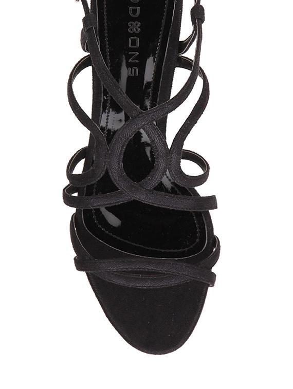 black pu back strap sandals - 13146113 - Standard Image - 3