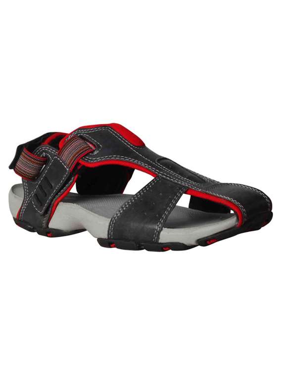 Buy online Grey Leatherette Back Strap Floater from Sandals and