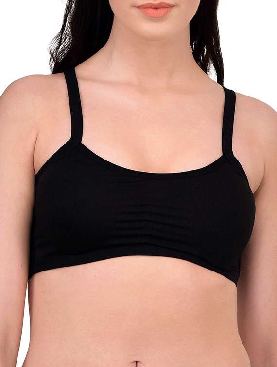 black polyester bralette