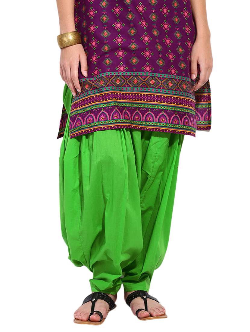 green cotton patiyala salwars