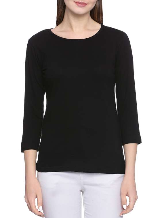 black cotton regular tshirt