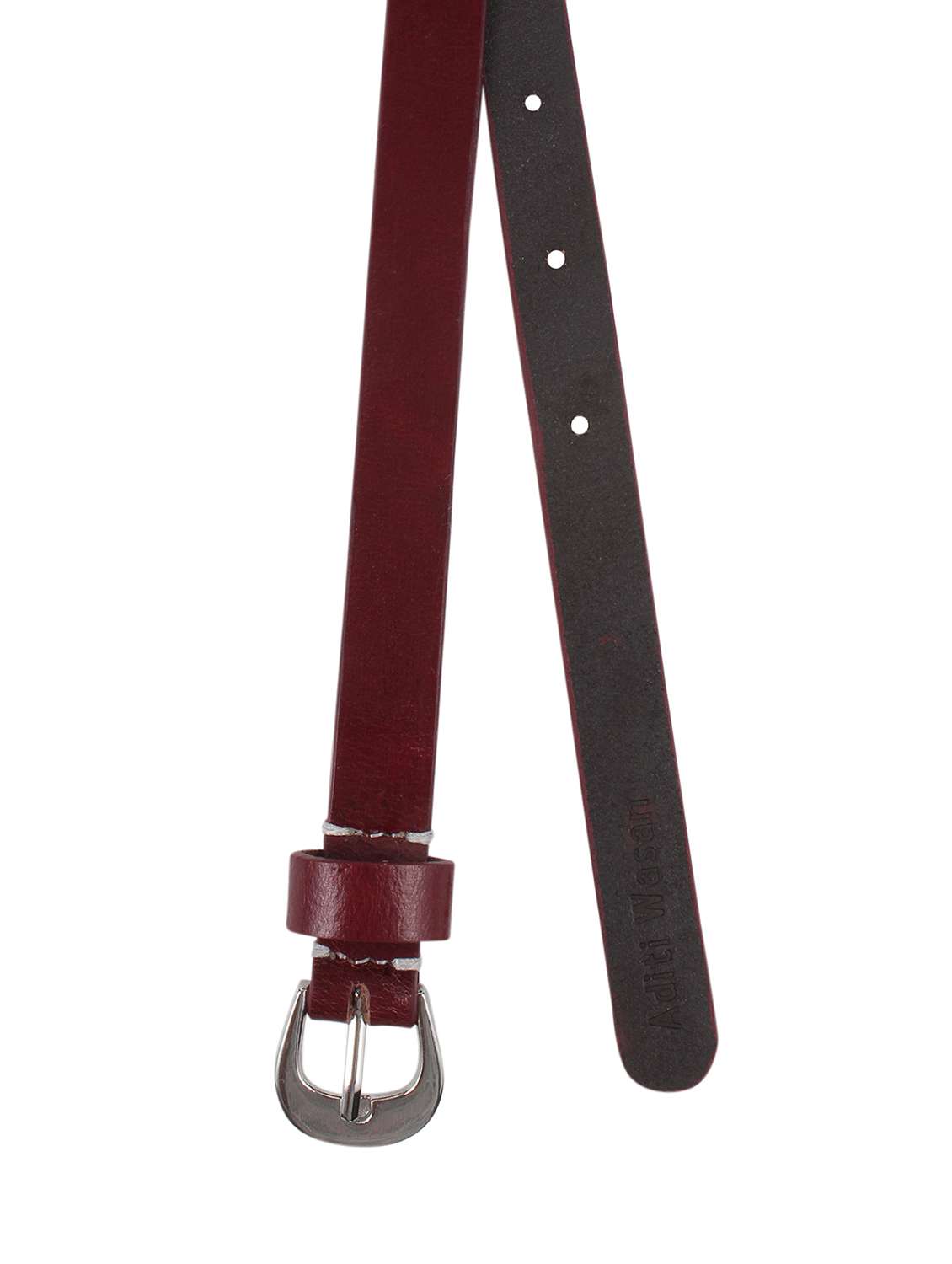genuine leather burgundy belt - 13159708 -  Standard Image - 3