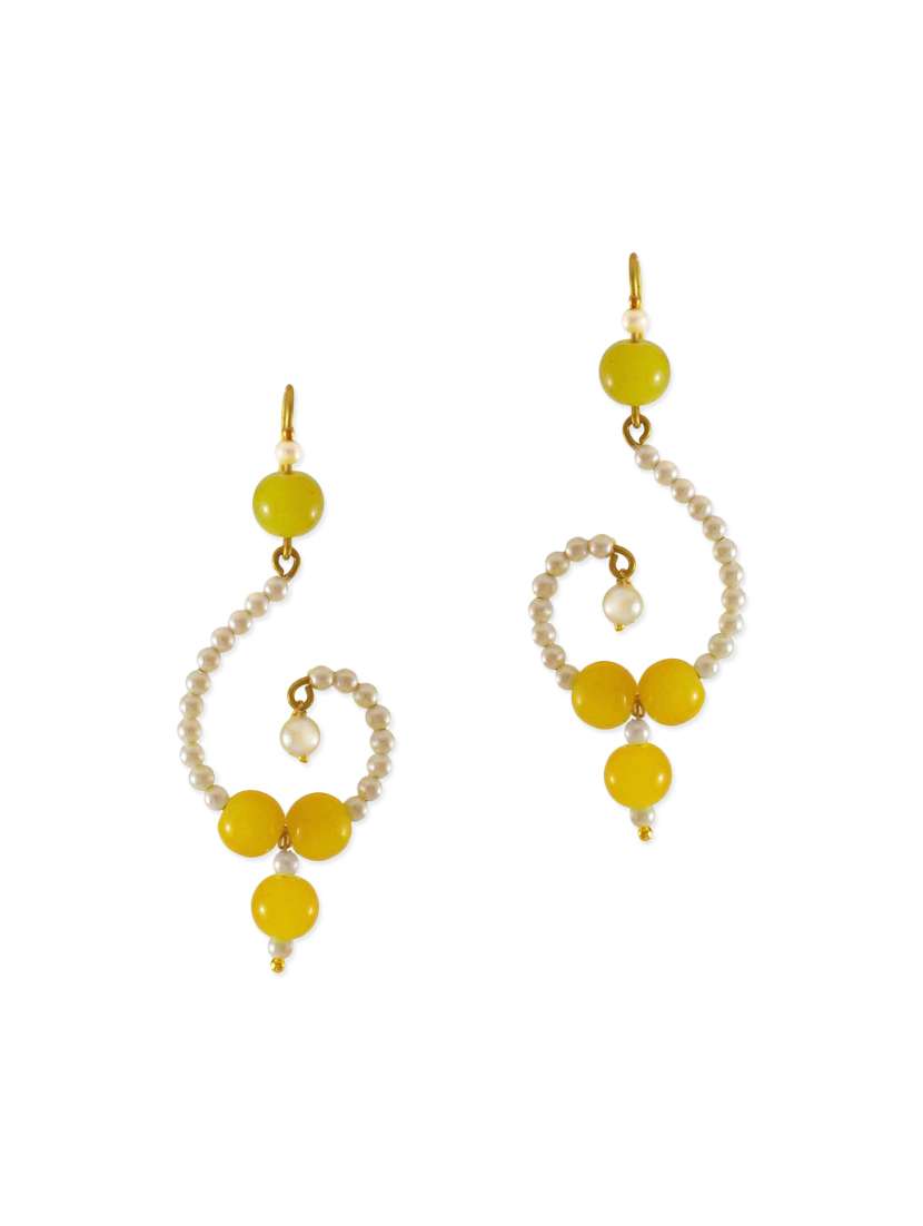 yellow brass drop earrings