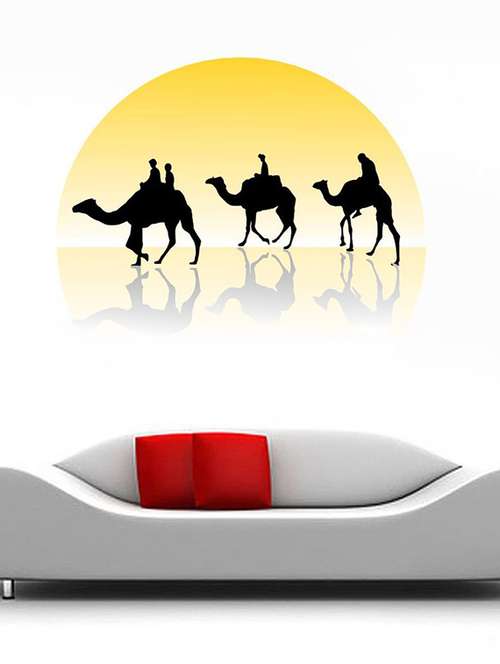 wall sticker (sunset camel,wall covering area 23 x 23 inch) - 13165054 - Standard Image - 0