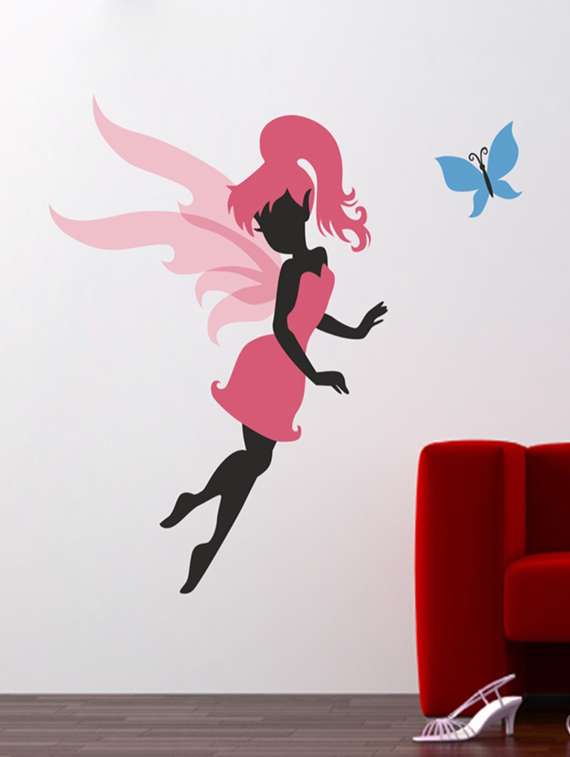 Wall Sticker (Pink Girl,Wall Covering Area  23 X 21 Inch)