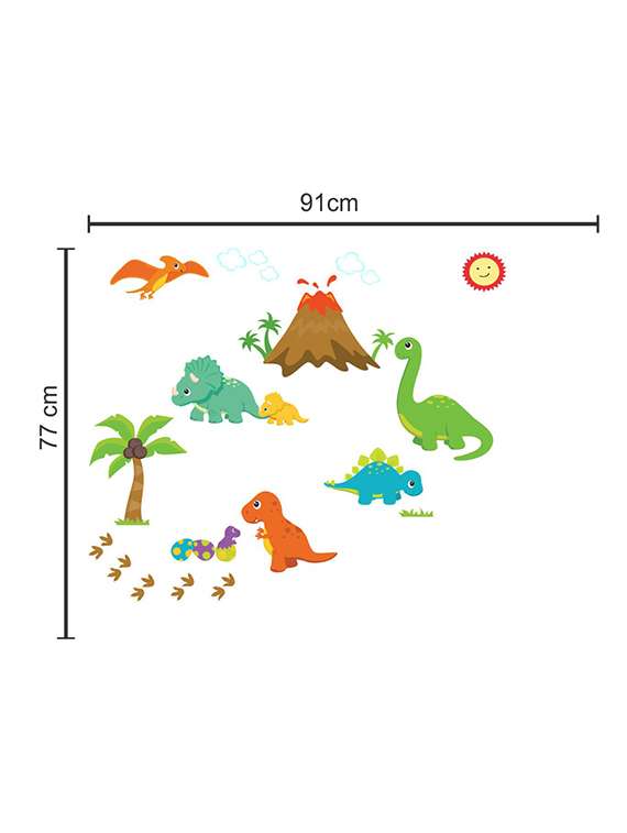 Wall Sticker (Dino,Wall Covering Area  14 X 11 Inch)