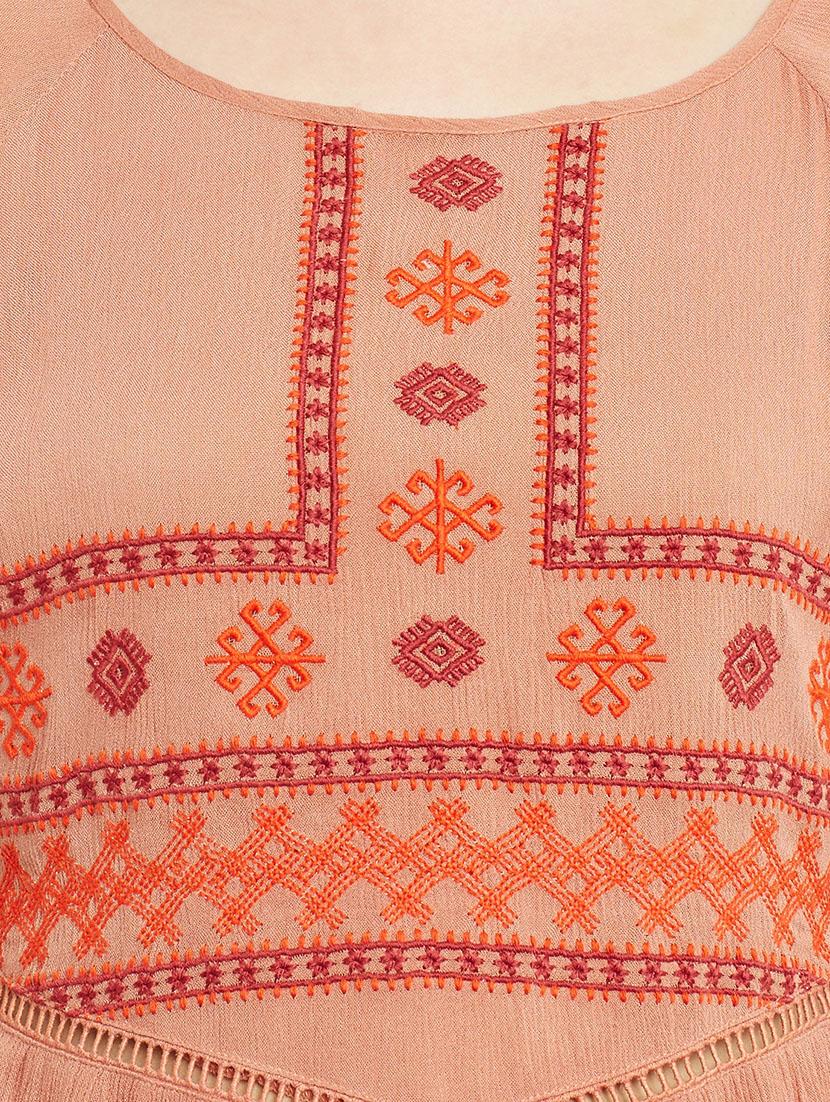 embroidered detail lace detail top - 13168813 - Standard Image - 3