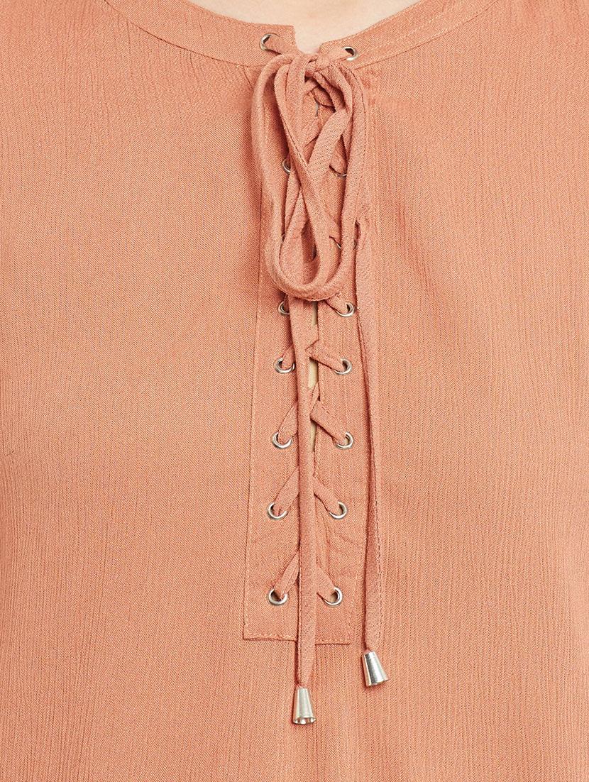 orange viscose regular top - 13168817 - Standard Image - 3