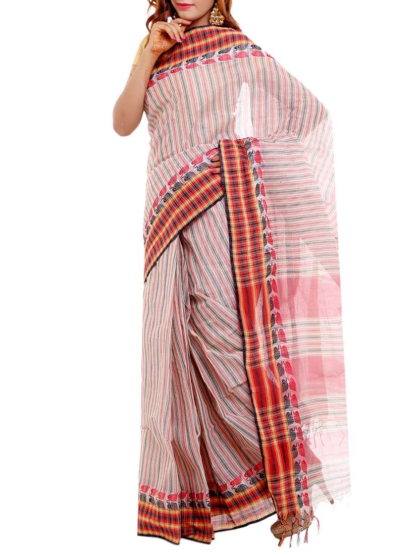 multicolored cotton handloom saree