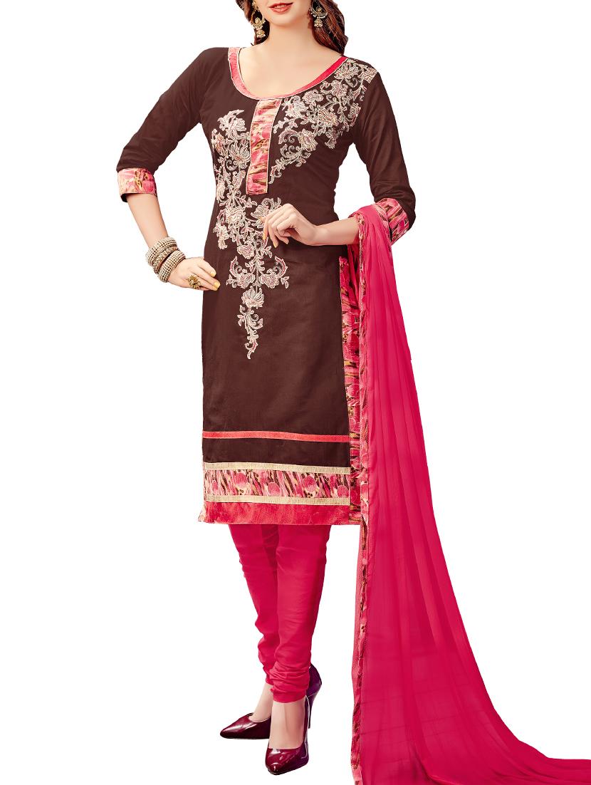 embroidered unstitched churidaar suit