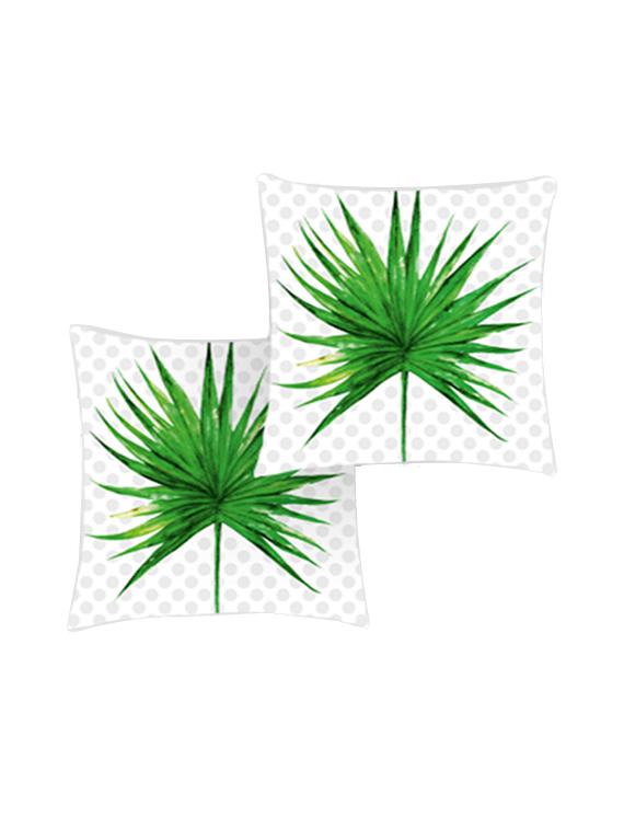 ambbi collection digitally printed cushion cover of leave design with goemtrical backgroud set of 2 - 13180882 - Zoom Image - 0