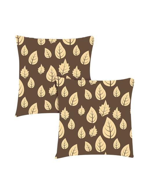 ambbi collection digitally printed cushion cover big & small leafs set of 2 - 13180883 - Standard Image - 0