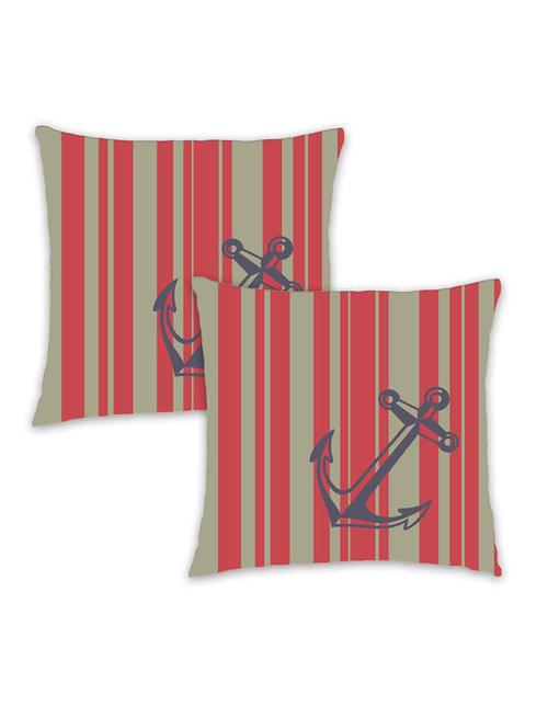 ambbi collection digitally printed cushion cover nautical print - vertical lines & anchor  set of 2 - 13180885 -  Standard Image - 0