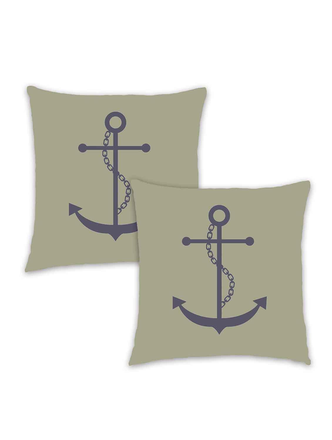 ambbi collection digitally printed cushion cover nautical print- an anchor in the in center set of 2 - 13180888 -  Zoom Image - 0