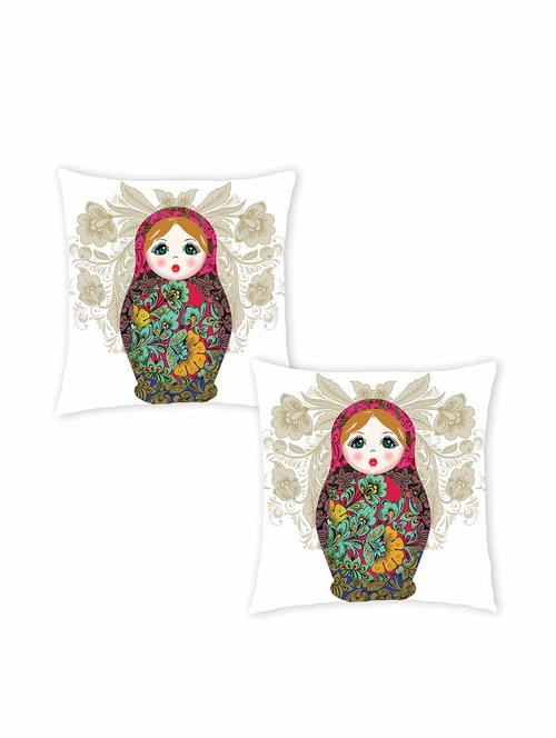ambbi collection digitally printed cushion cover pink russian doll set of 2 - 13180891 - Standard Image - 0