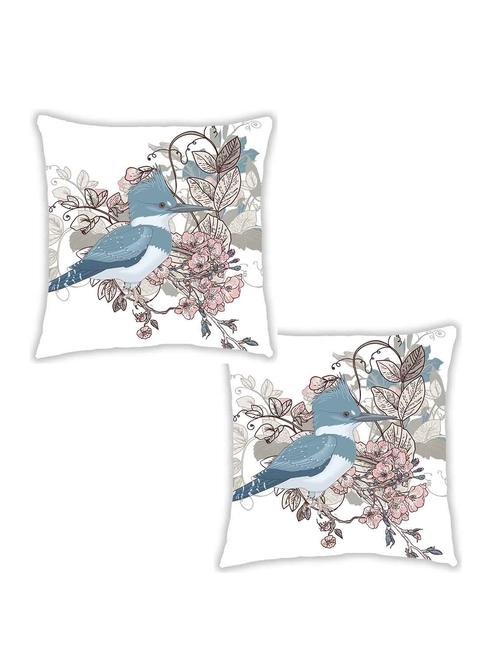 ambbi collection digitally printed cushion cover with flowers & leaves & a big bird set of 2 - 13180899 - Standard Image - 0