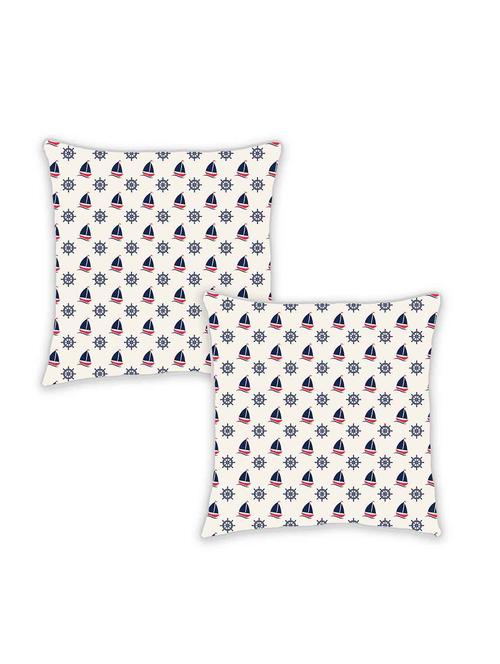 ambbi collection digitally printed cushion cover nautical print- boat & wheel allover set of 2 - 13180904 - Standard Image - 0